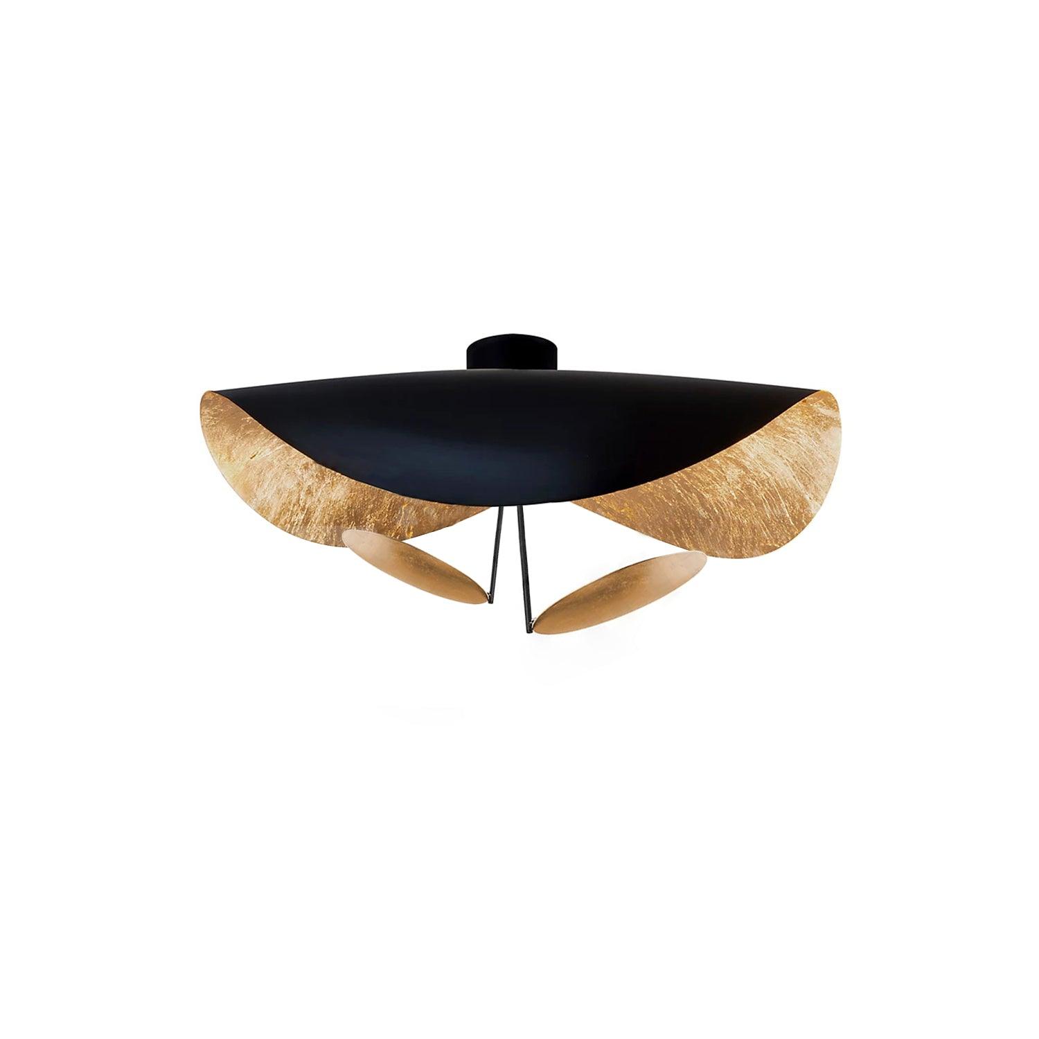 Curved Disc LED Ceiling Light / ∅ 23.6″ x H 13.8″ / Dia 60cm x H 35cm / White / Neutral Light
