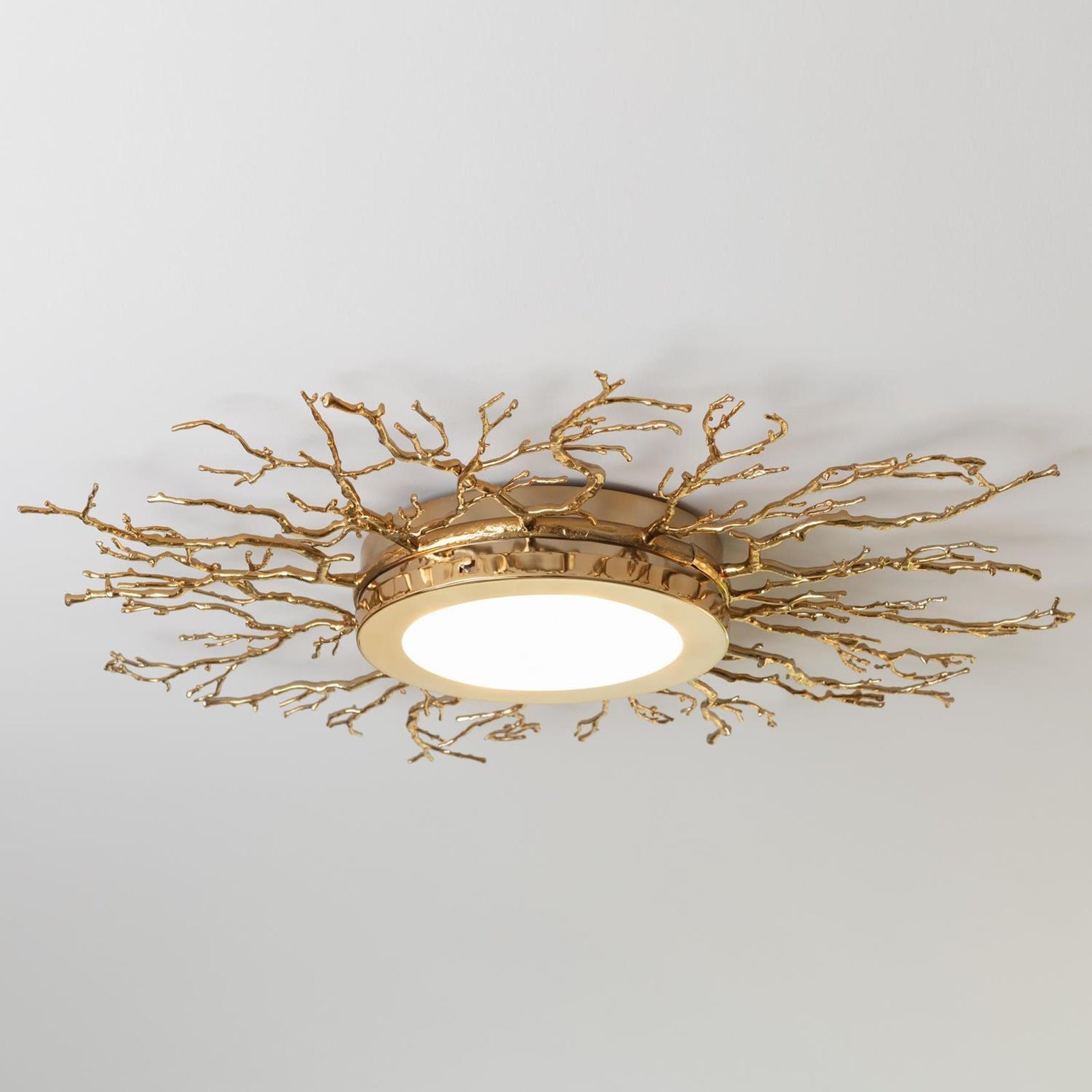 Hand-Polished Brass Twig Ceiling Light / Brass