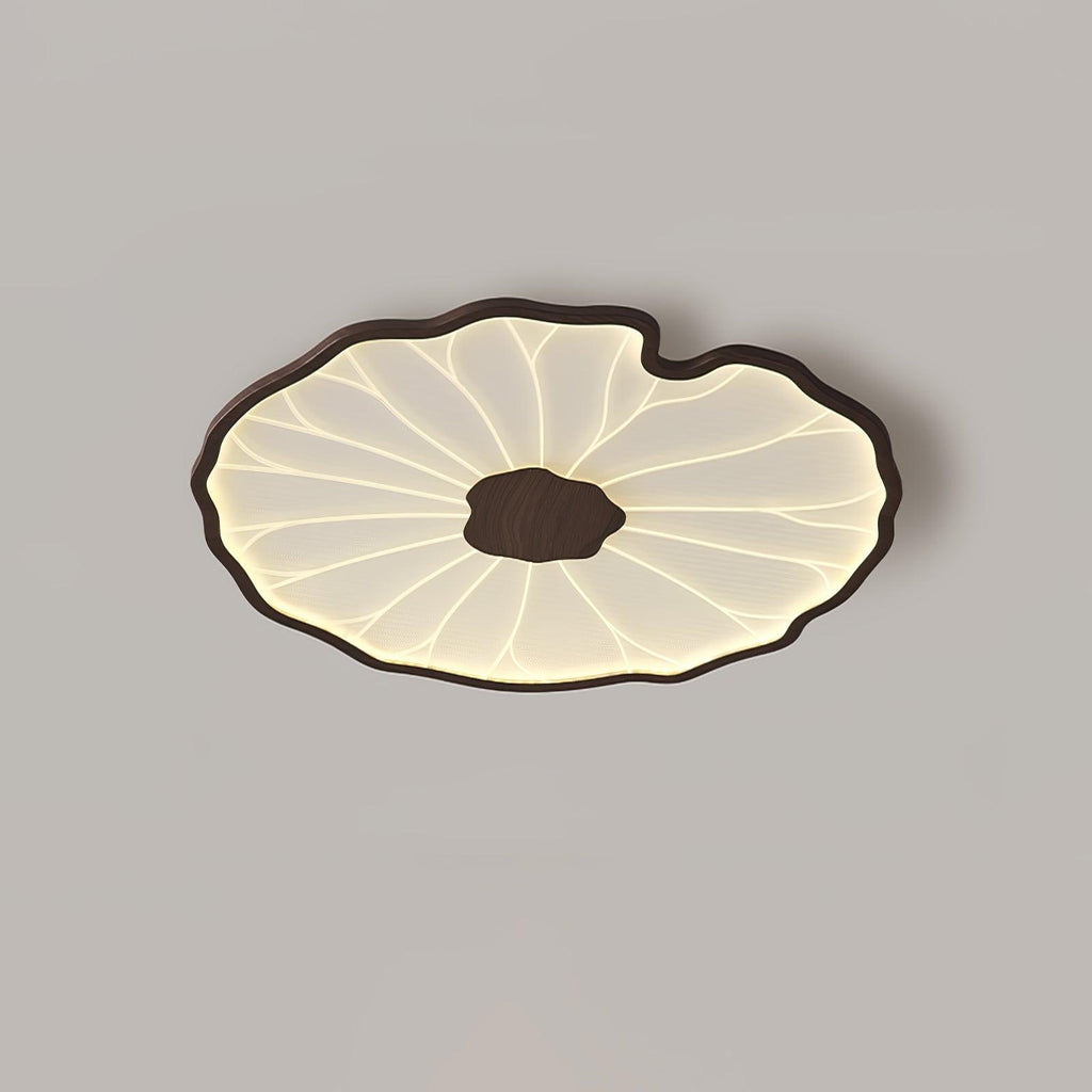 Lotus Leaf Wood-Look LED Ceiling Light