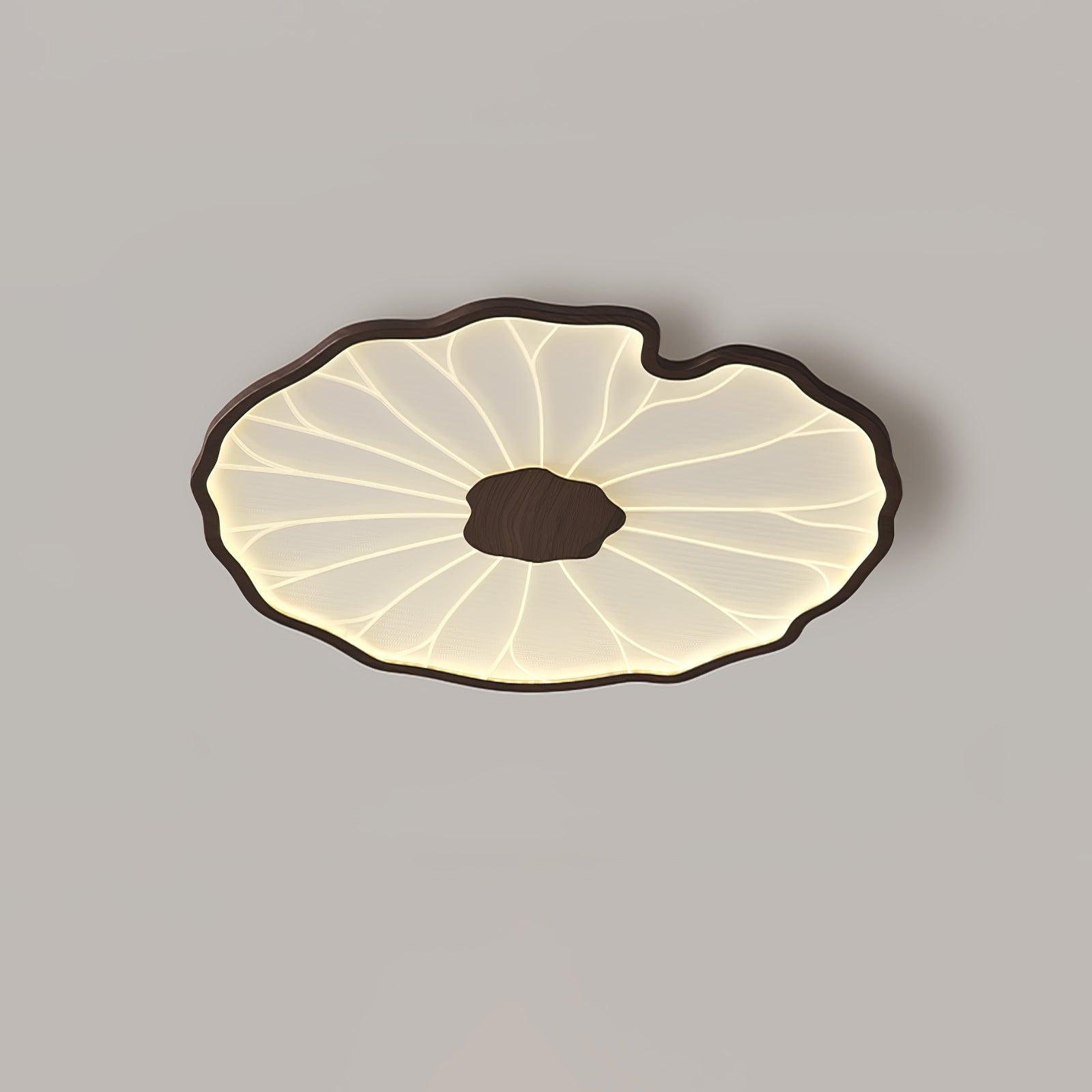Lotus Leaf Wood-Look LED Ceiling Light