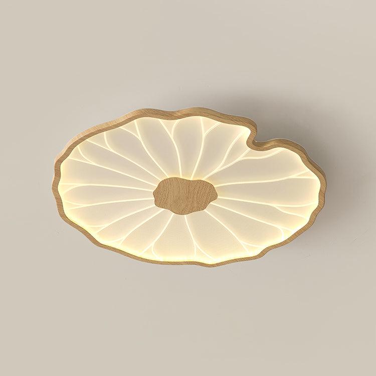 Lotus Leaf Wood-Look LED Ceiling Light