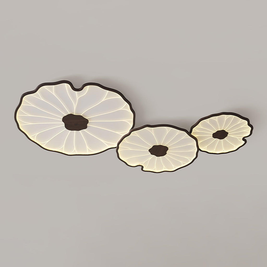 Lotus Leaf Wood-Look LED Ceiling Light