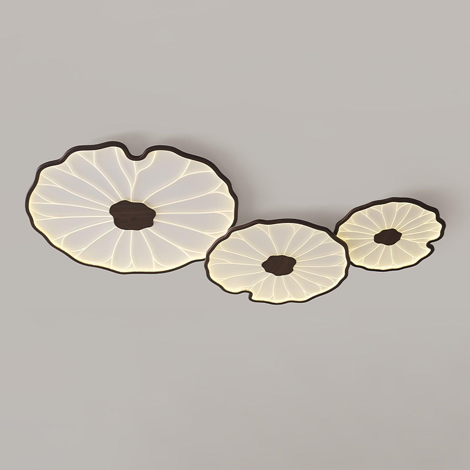 Lotus Leaf Wood-Look LED Ceiling Light