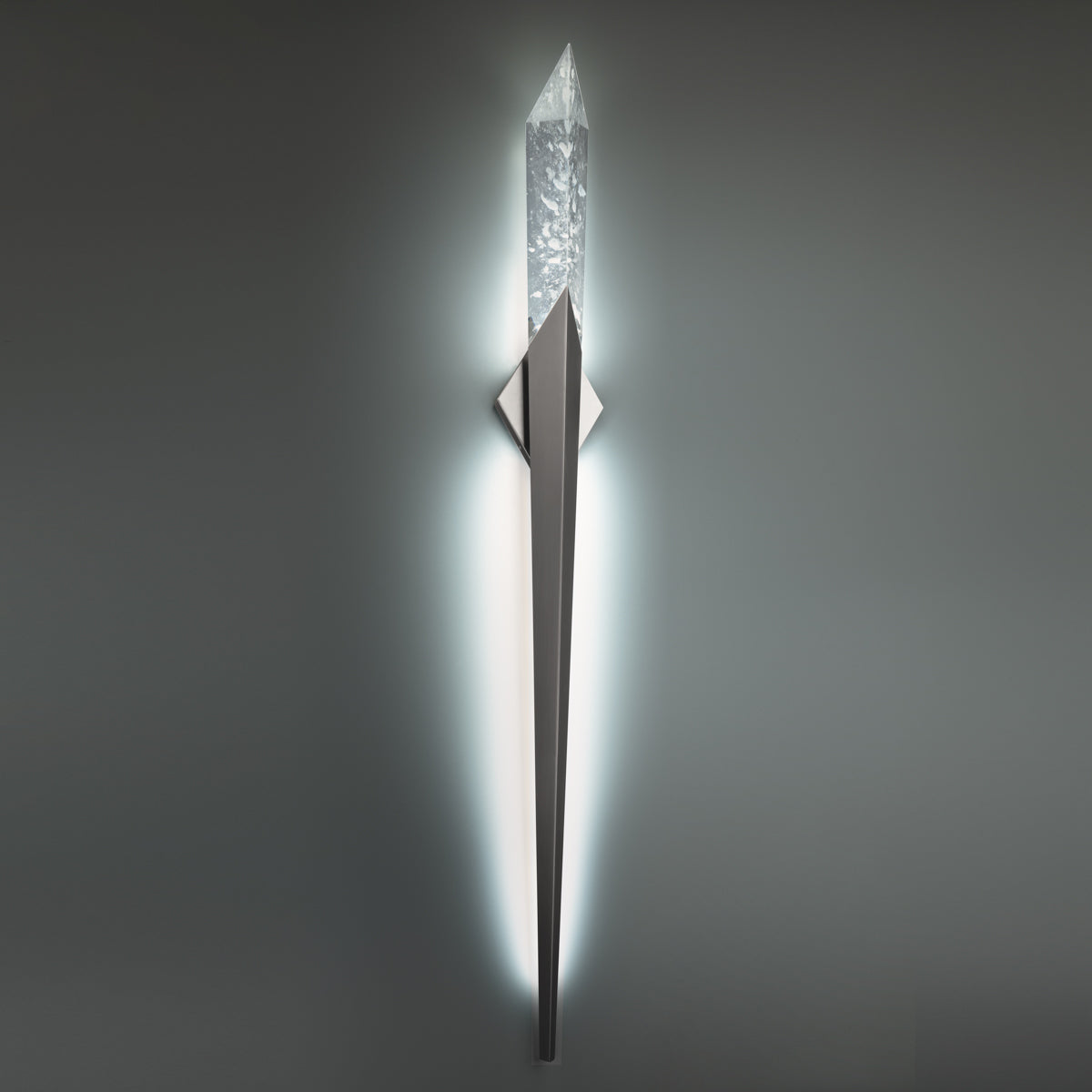 Quartz Crystal Spear Wall Light / Antique Nickel