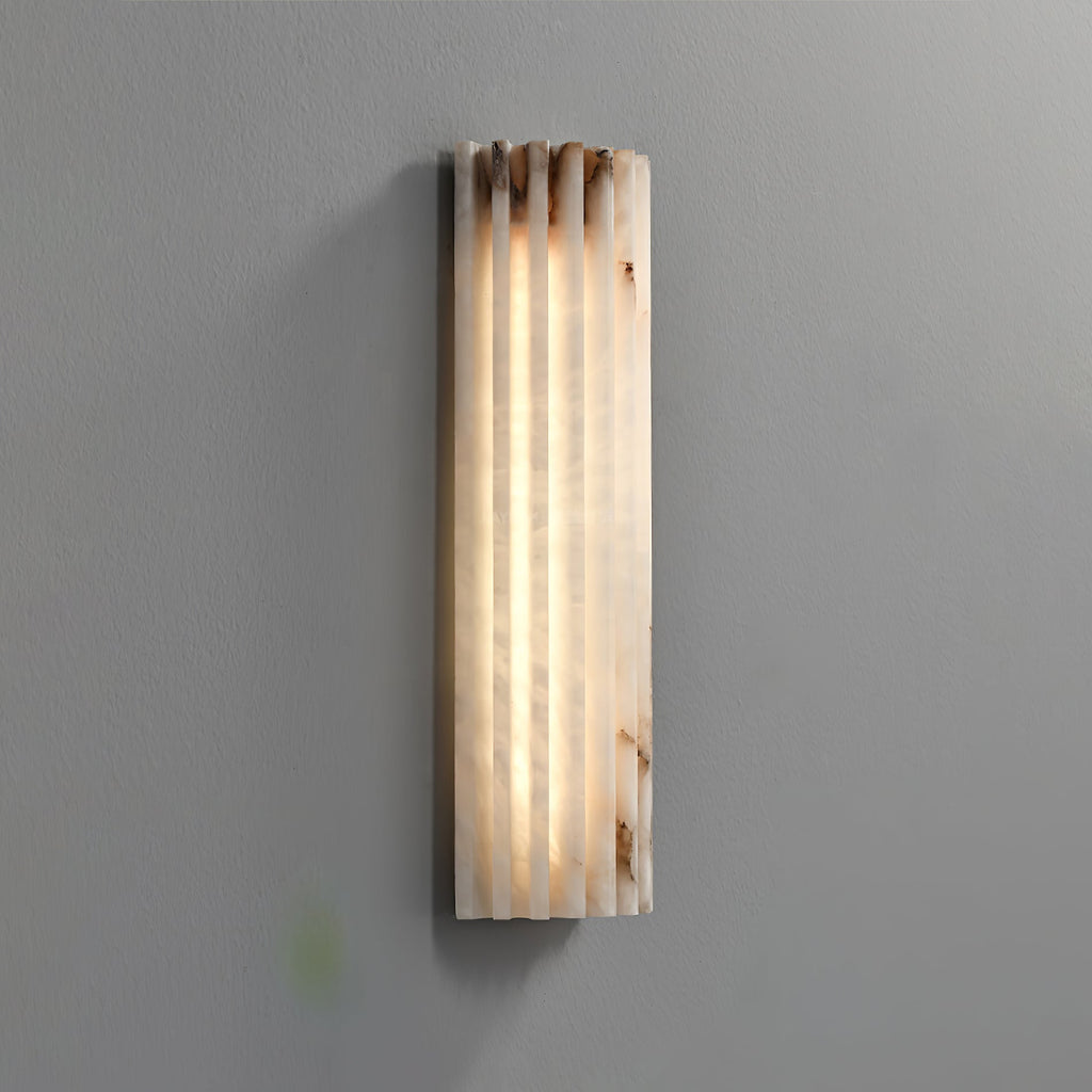 Ribbed Alabaster LED Wall Light