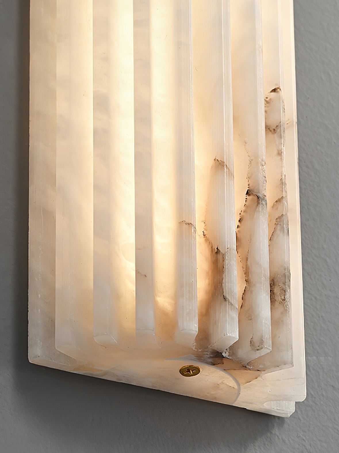 Ribbed Alabaster LED Wall Light