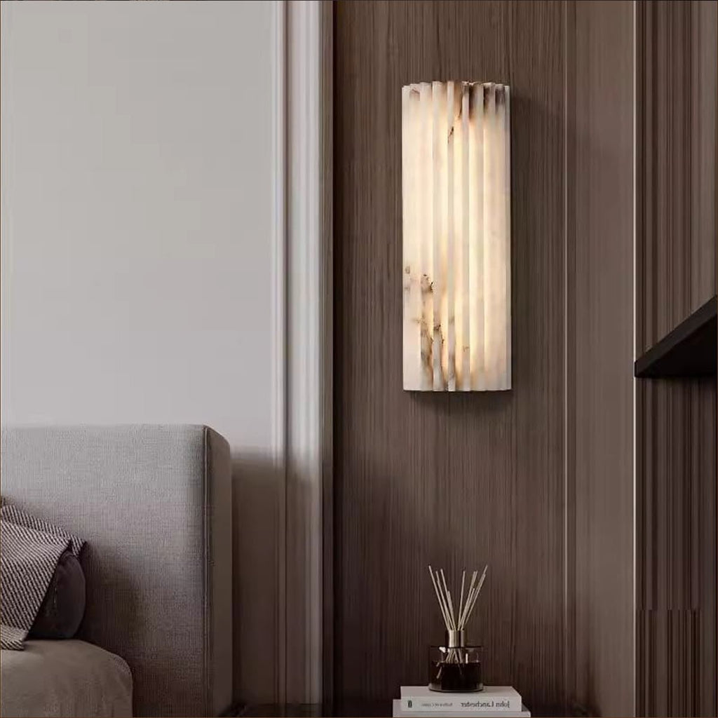 Ribbed Alabaster LED Wall Light