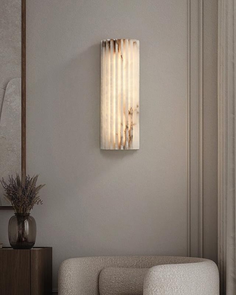 Ribbed Alabaster LED Wall Light