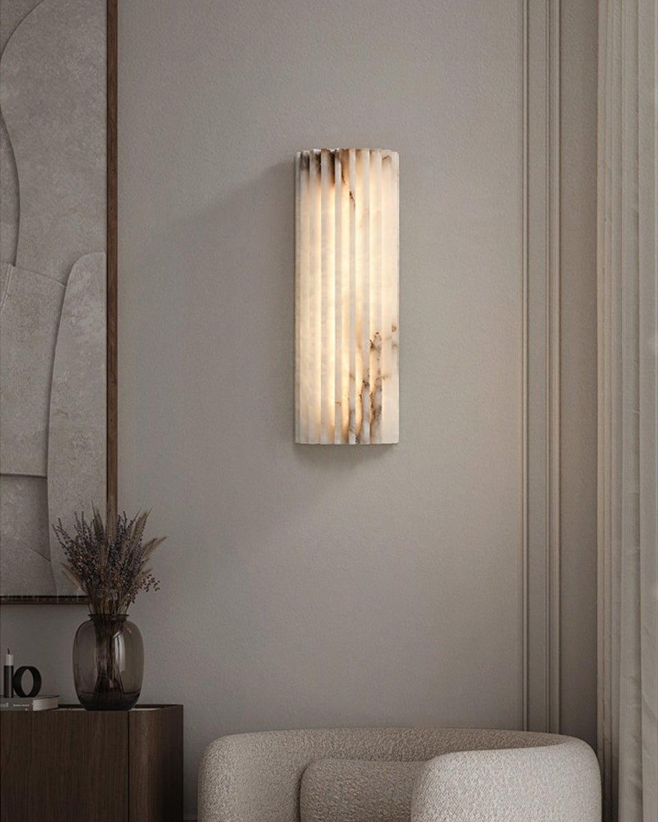 Ribbed Alabaster LED Wall Light
