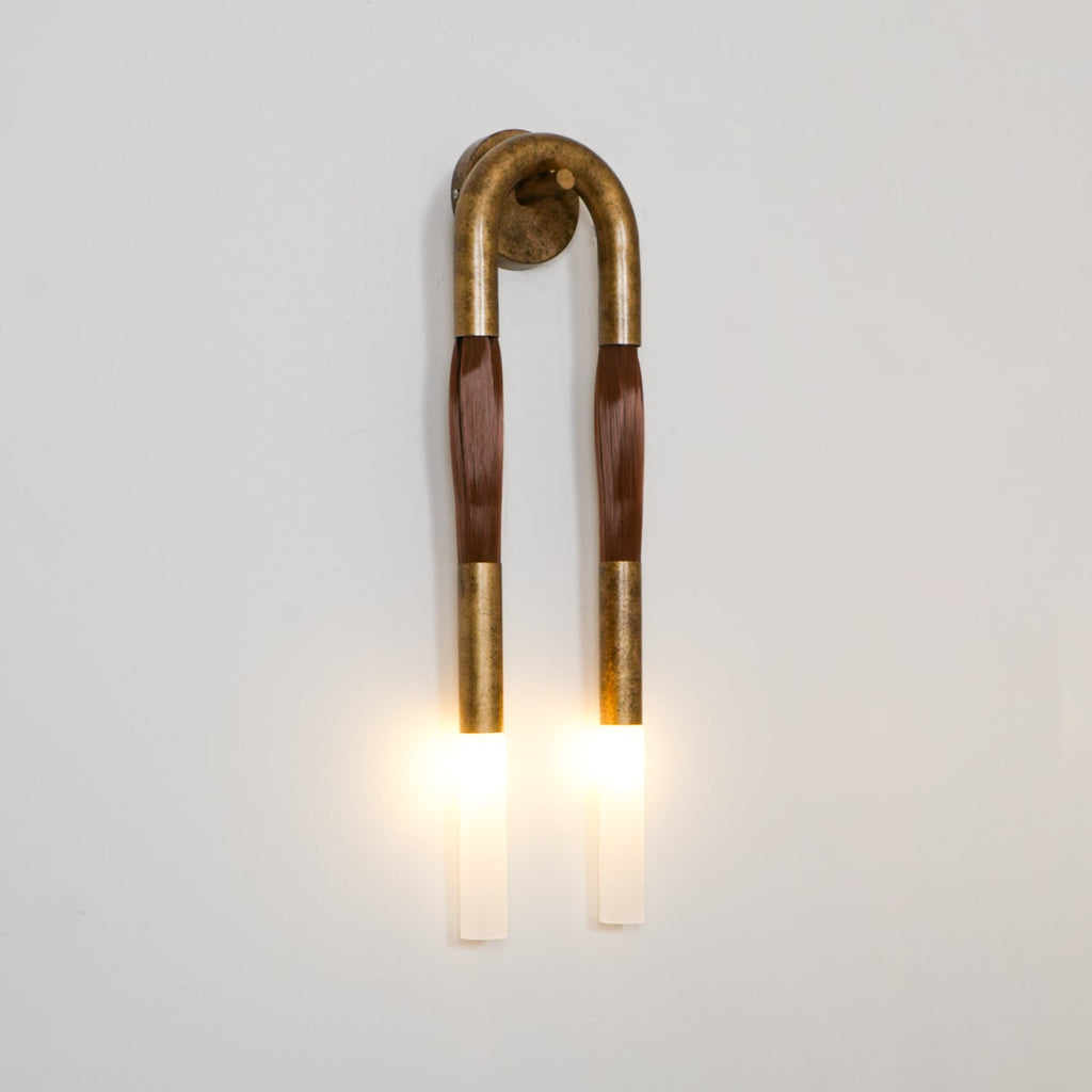 Tassel Glass Wall Light / ∅ 6.3″ x H 25.6″ / Dia 16cm x H 65cm / Brass / 2 Pieces